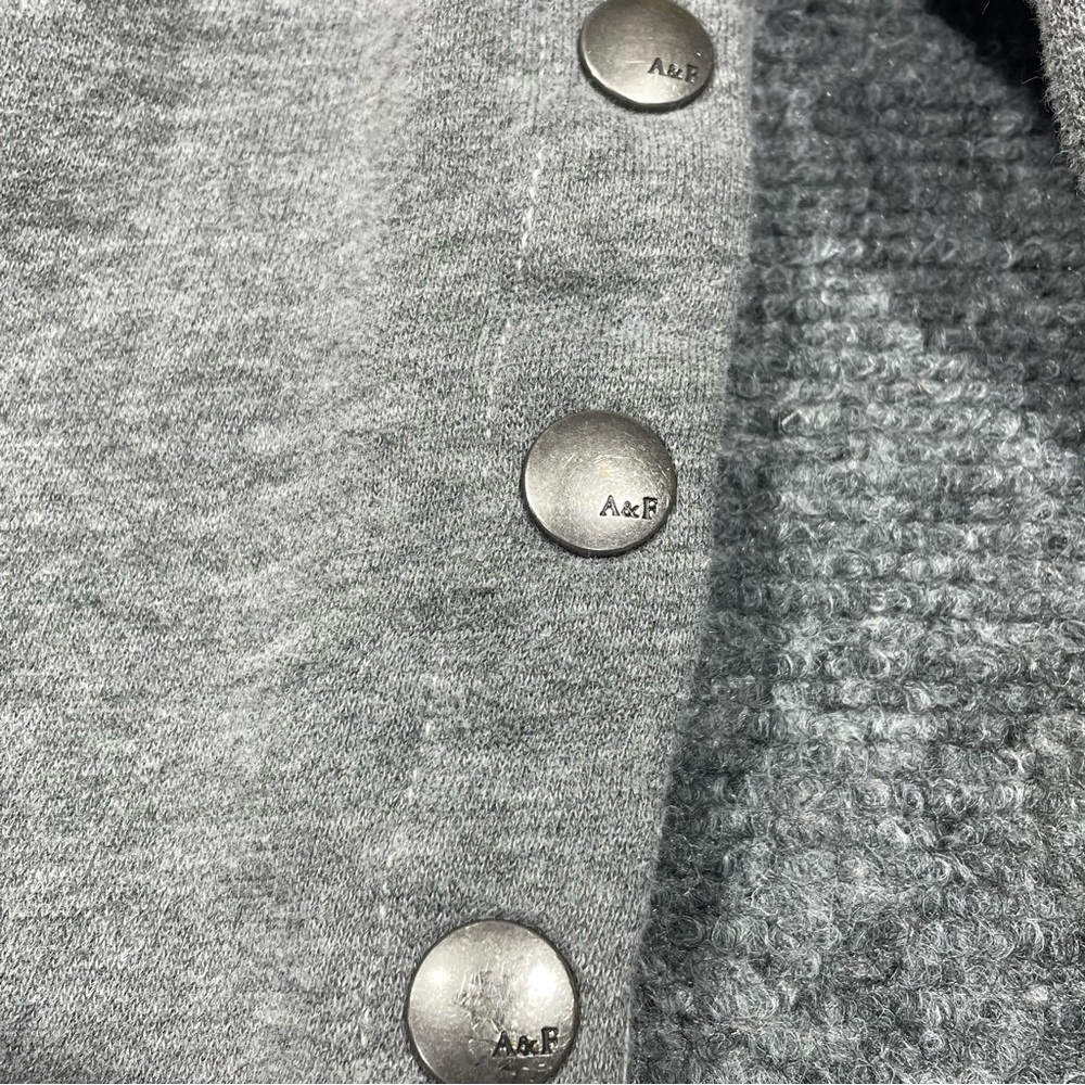 Abercrombie & Fitch Gray Crewneck Sweater with Button Details - Picture 3 of 8